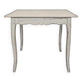 Petite table Louis XV en bois laqué gris