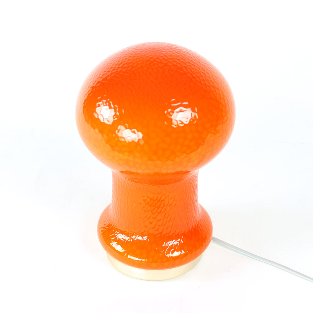Lampe de table mid century en verre opalin orange par Stefan Tabery, Opp Jihlava, 1960s
