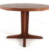 Round 3x extendable dining table 'Hampen' - danish teak mid century modern