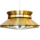 Brass colored aluminium pendant light by Carl Thore for Granhaga Metall. Sweden 1970s.