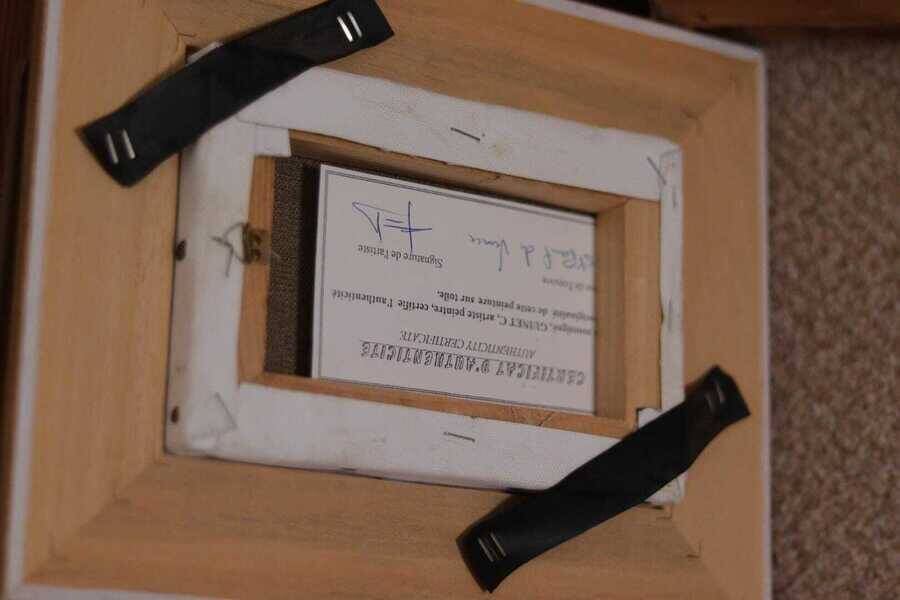 Original French oil on canvas – “Saint‑Paul‑de‑Vence” by Guinet C – vintage & framed – 28 × 23 cm