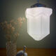 Suspension globe vintage art déco en opaline blanche