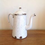 Enamelled tin teapot