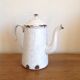 Enamelled tin teapot