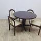 Dining set, brown mahogany, beige fabric, Lübke, Germany, 1960s.