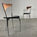 Rare dining chairs in copper by Cattelan italy, 1970s