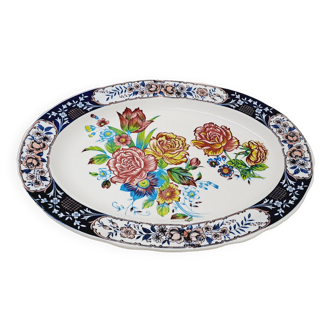 Grand plat ovale fleurs