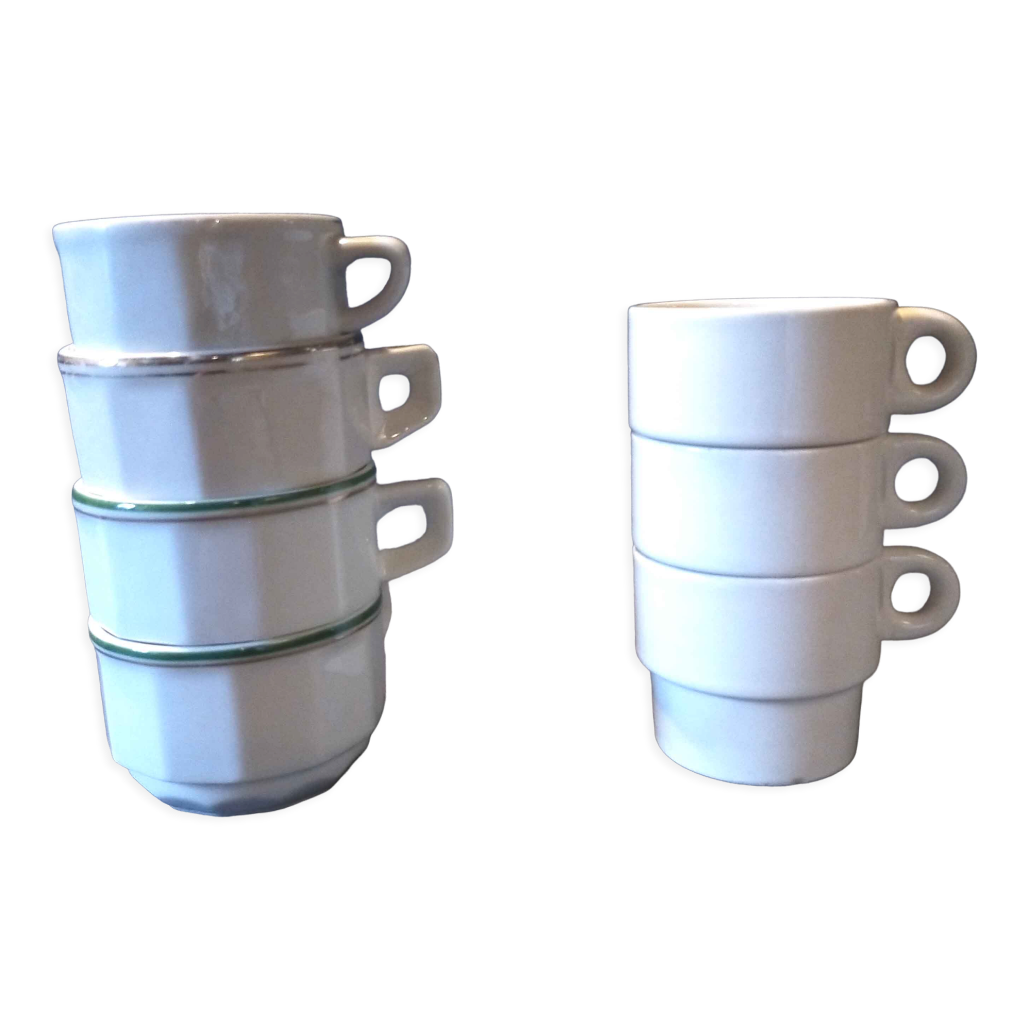 Mismatched set of 7 antique cups