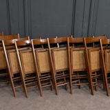 Suite of 11 folding chairs with canning 1980 wooden surround