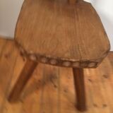 solid oak brutalist organically shaped chair