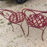 Pair of metal garden chairs