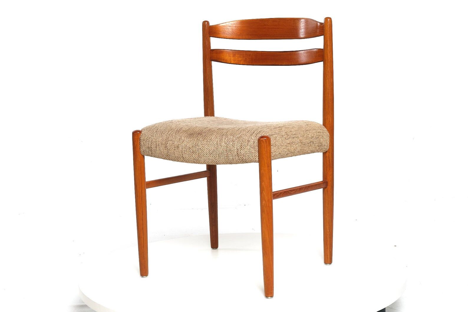 Lot of 6 padded teak dining chairs