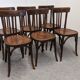 Set of 6 Baumann bistro chairs in bent beech, France circa 1930.