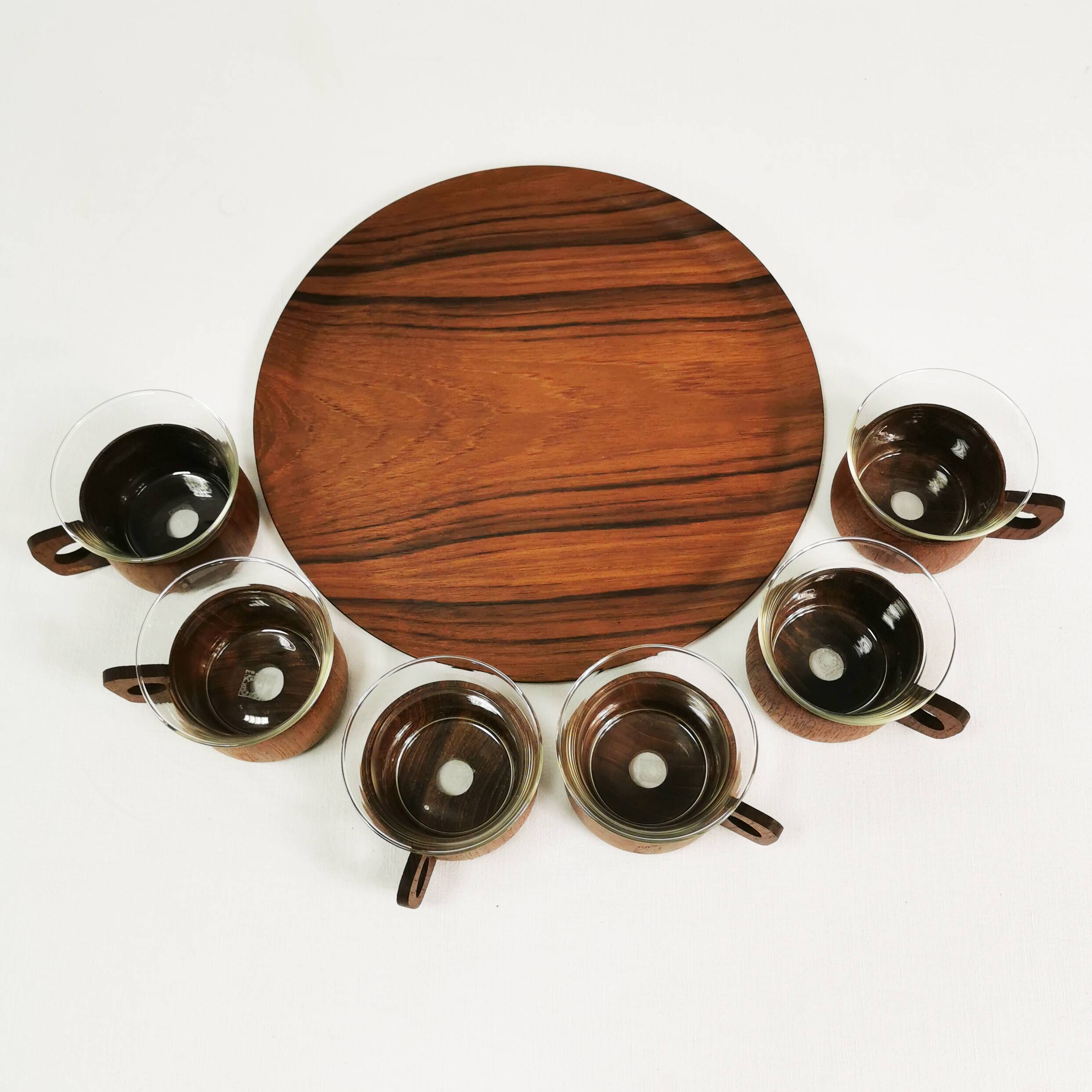 Teak coffee and tea set Schott & Gen Mainz Germany, 1970s.