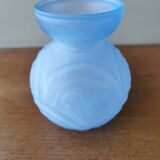 Art deco vase blue glass paste