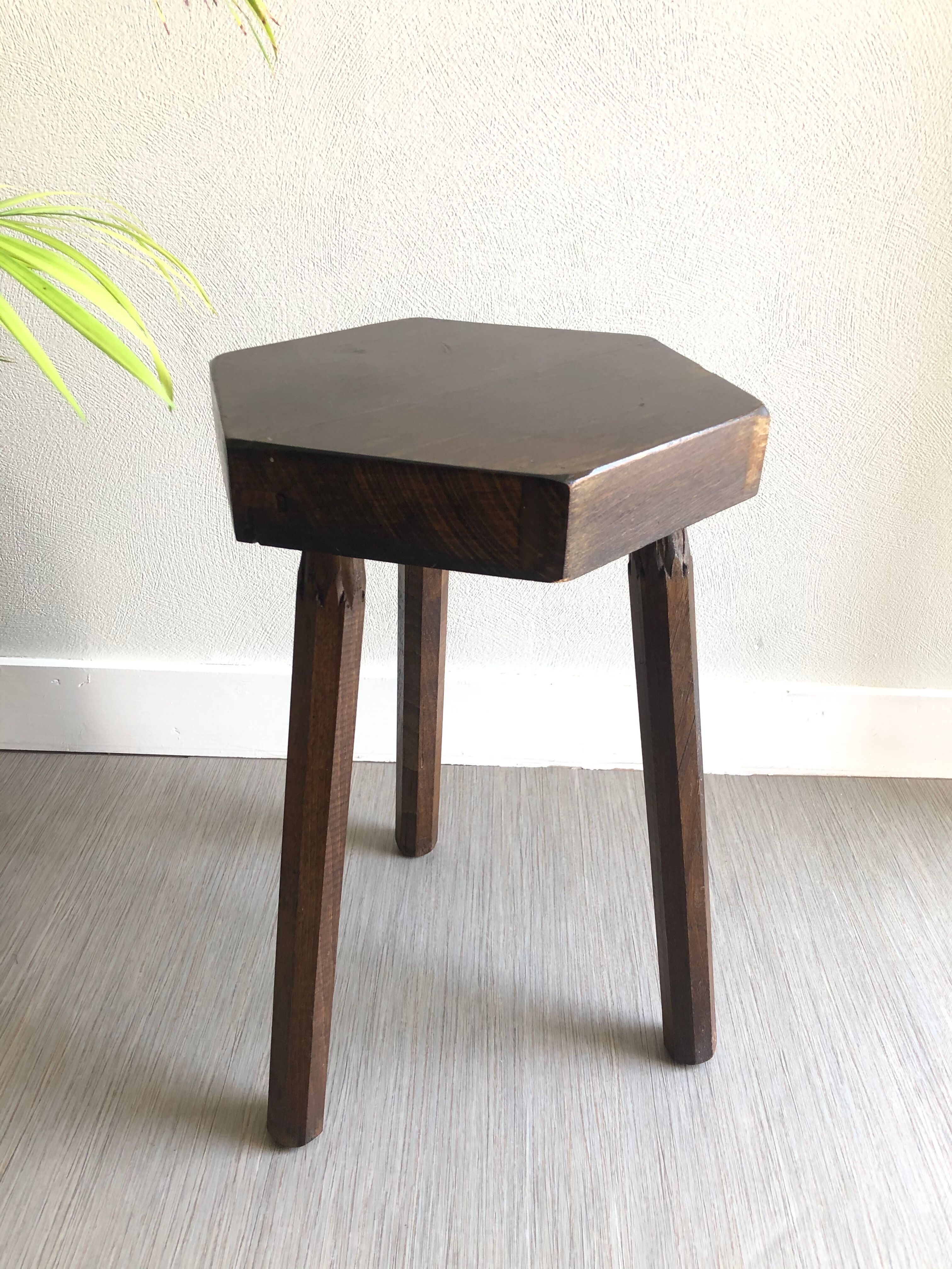 Wood tripod stool