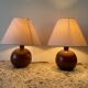 Lot de 2 lampes boule bois