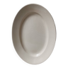 Grand plat vintage ovale beige porcelaine made in France manufacture de porcelaine opaque pexonne