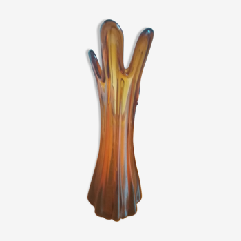 Vase Soliflore brown tinted glass