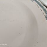 Set of 2 round dishes trundle in Iron Earth Sarreguemines model Carina decoration blue frieze