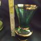 Two vintage green vases in glass and granite effect 50s
