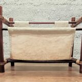 Vintage magazine holders 70's ~ rattan, burlap and wicker ~ France