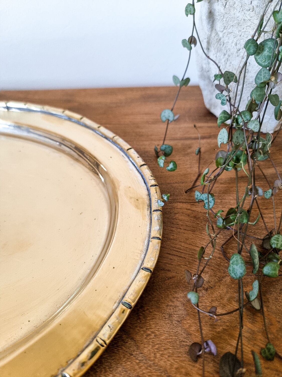 Vintage gold metal tray