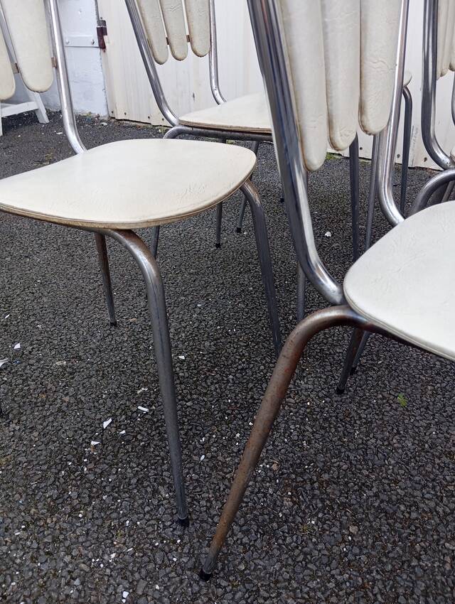 Set of six "Peacock Style" dining chairs.