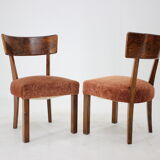 1930s art deco dining chairs in walnut, czechoslovakia