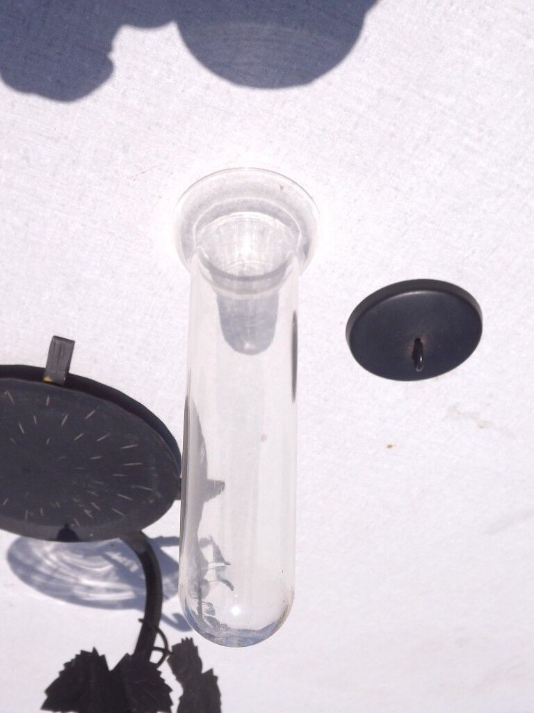 Iron and glass wine decanter