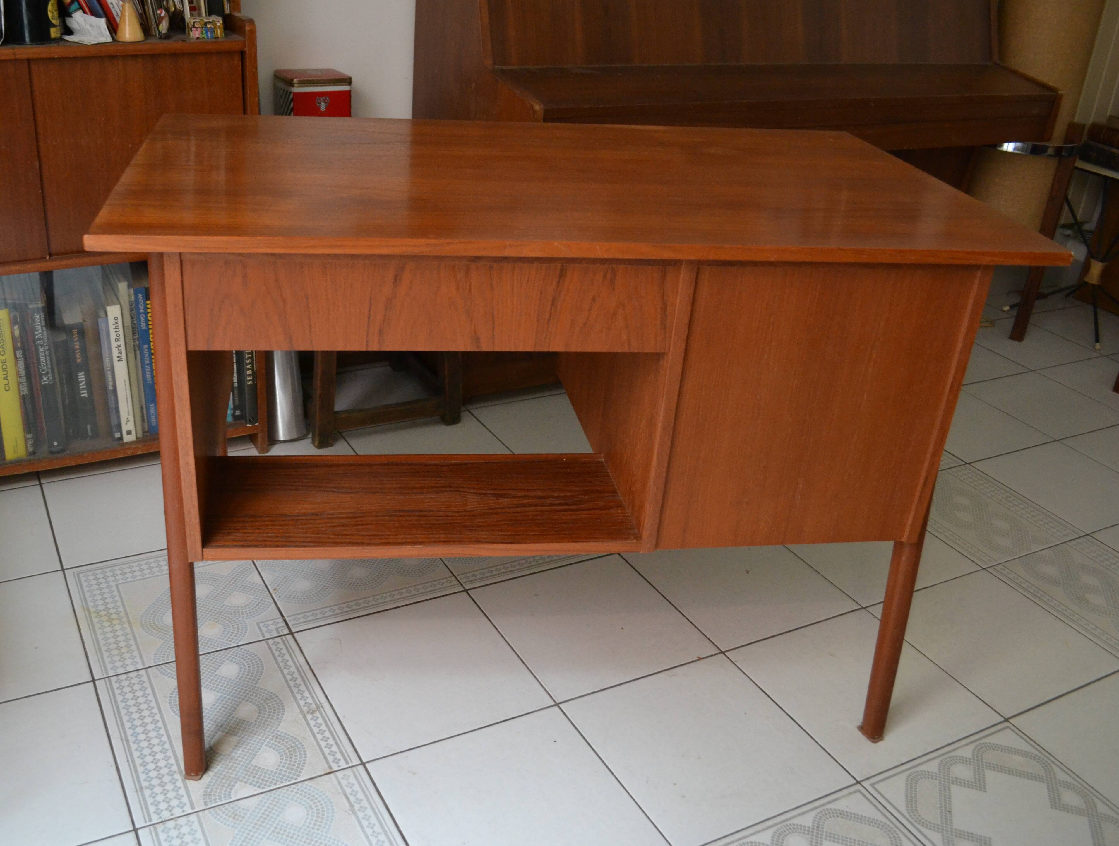 Scandinavian office 60s teak foot compass