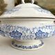 Antique ironstone tureen “Flora Lichen” Creil and Montereau