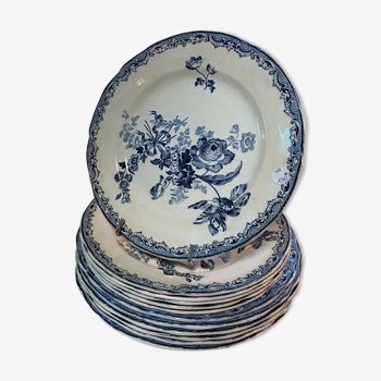 Set de 12 assiettes Sarreguemines motif floral