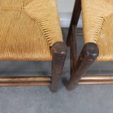 Straw brutalist chairs, set of 4