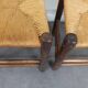 Chaises brutalistes paillées, lot de 4