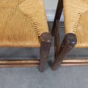 Straw brutalist chairs, set of 4