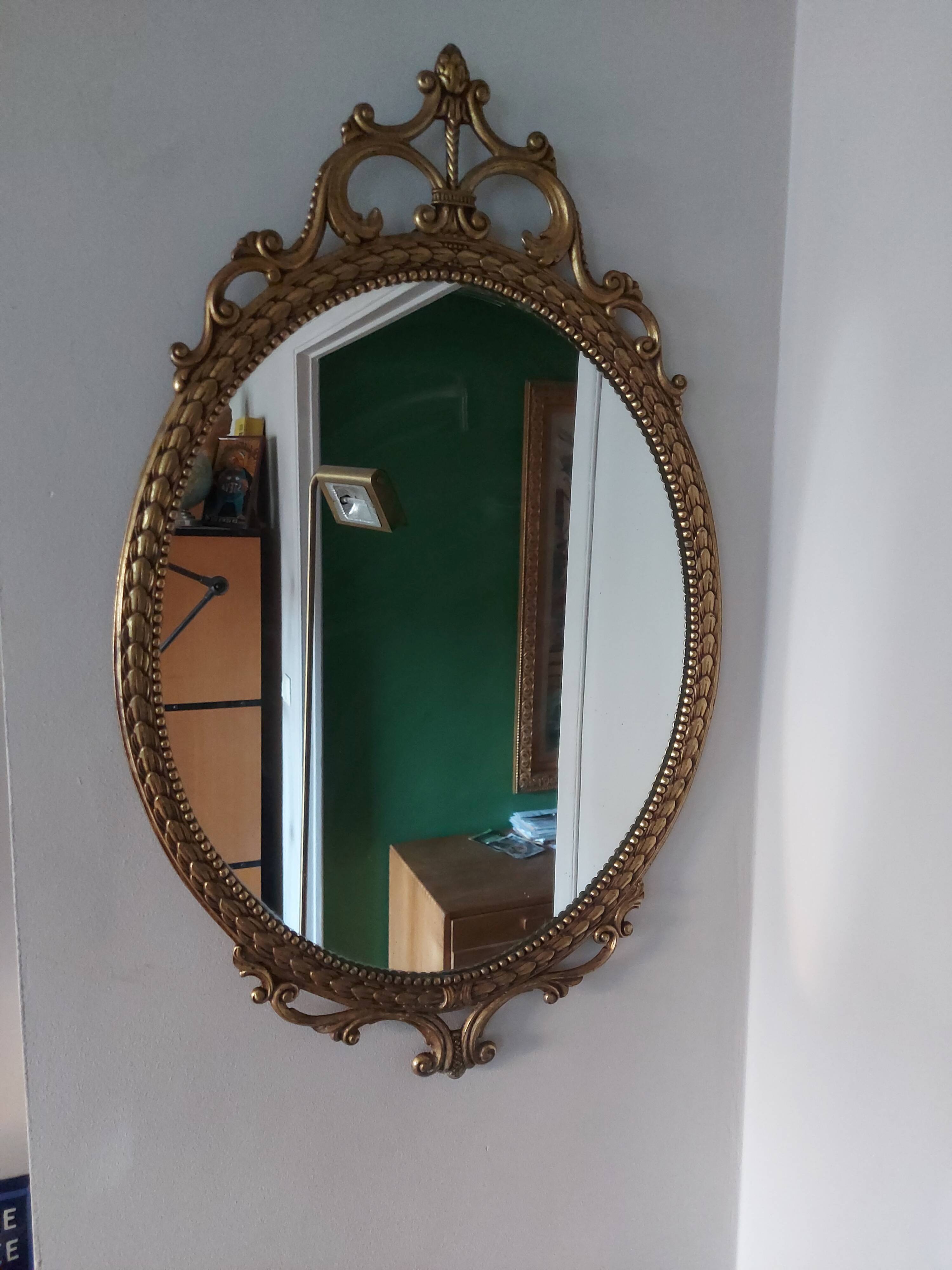 Baroque mirror in gilded brass, C.G.R