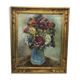 Antique painting, flowers in a vase