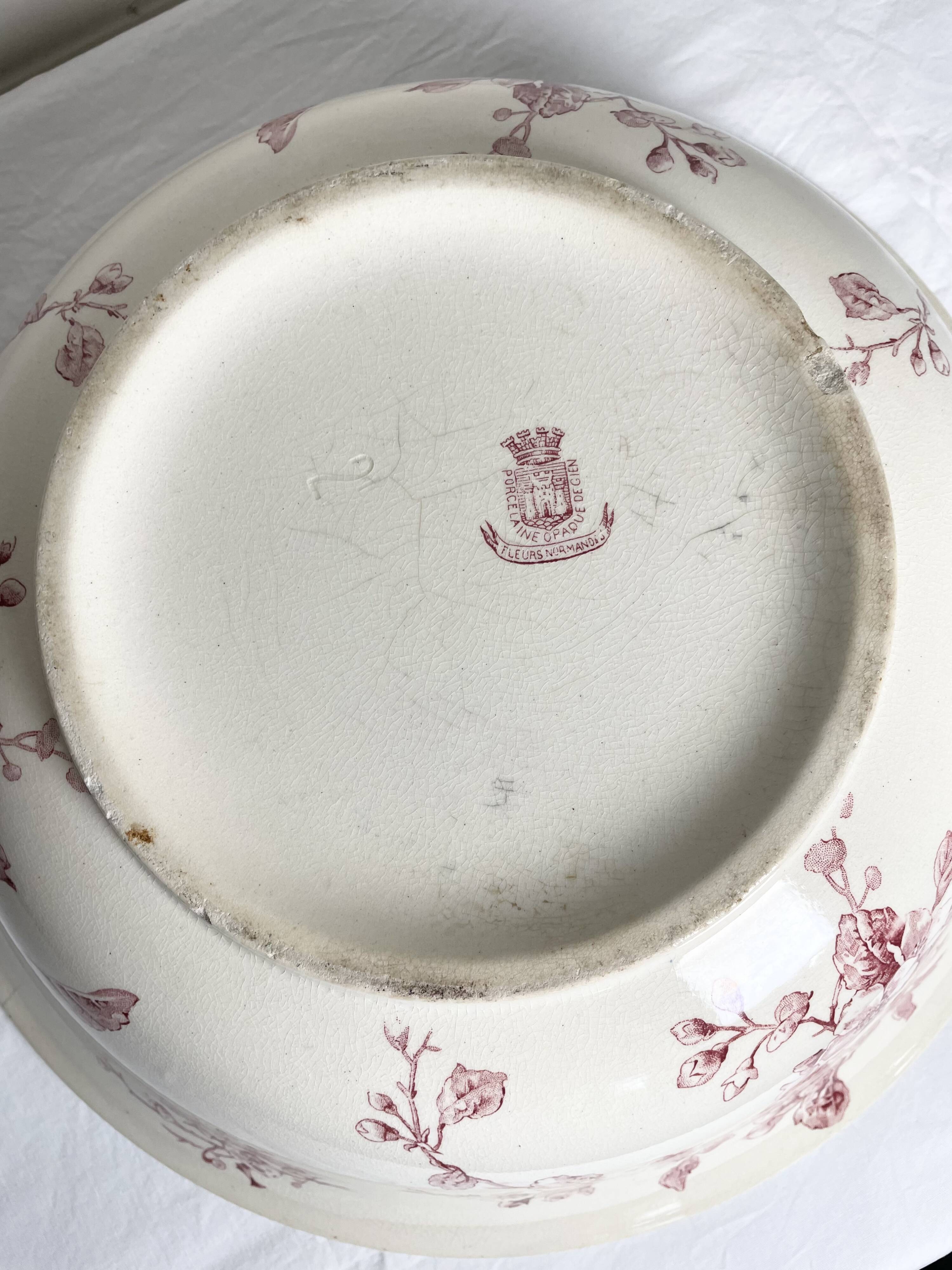 Gien porcelain serving dish, Normandy Flowers model