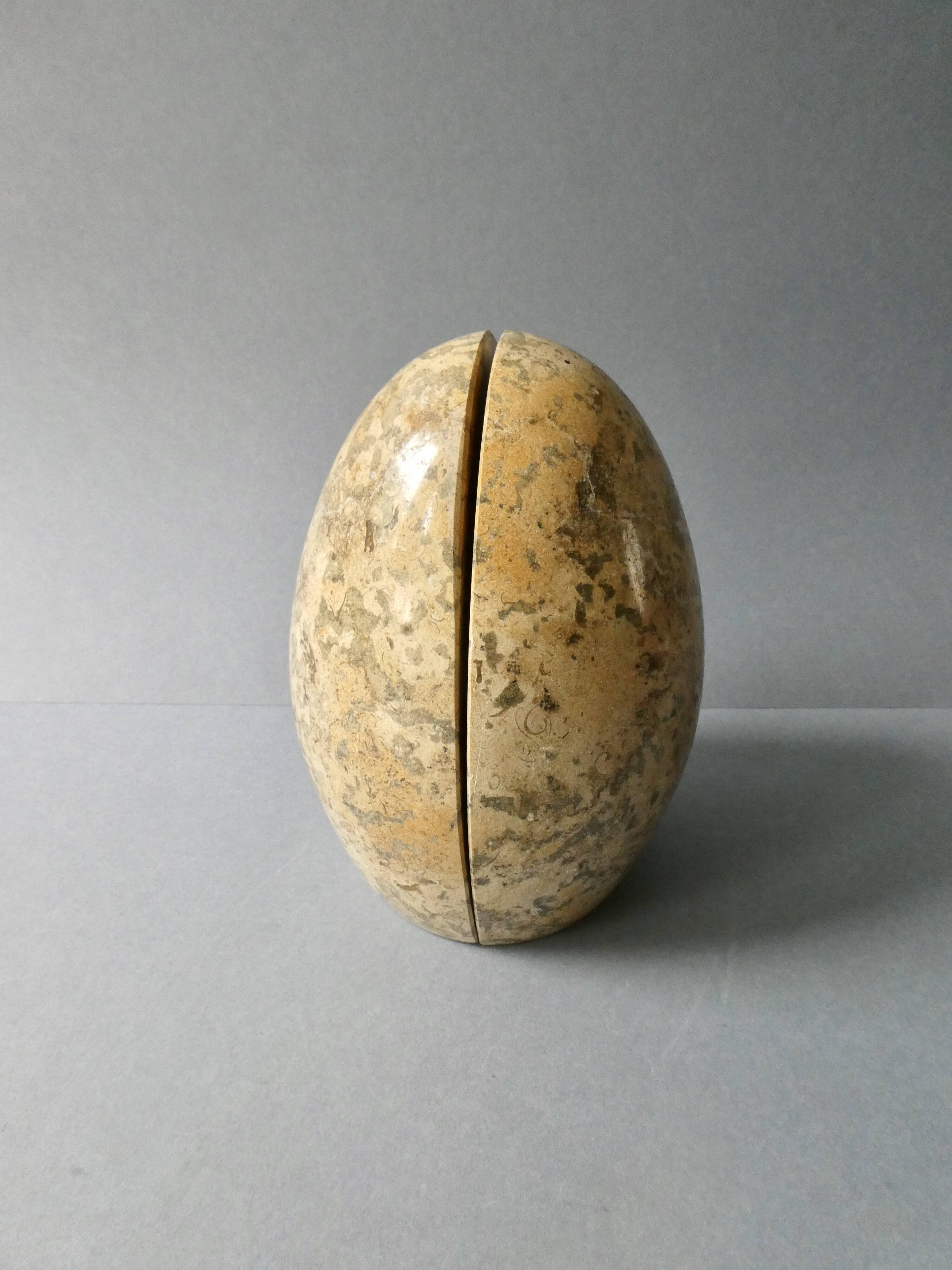 Marble bookends, egg shape