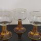 Set of 5 amber Römer wine glasses German vintage from the 1960s