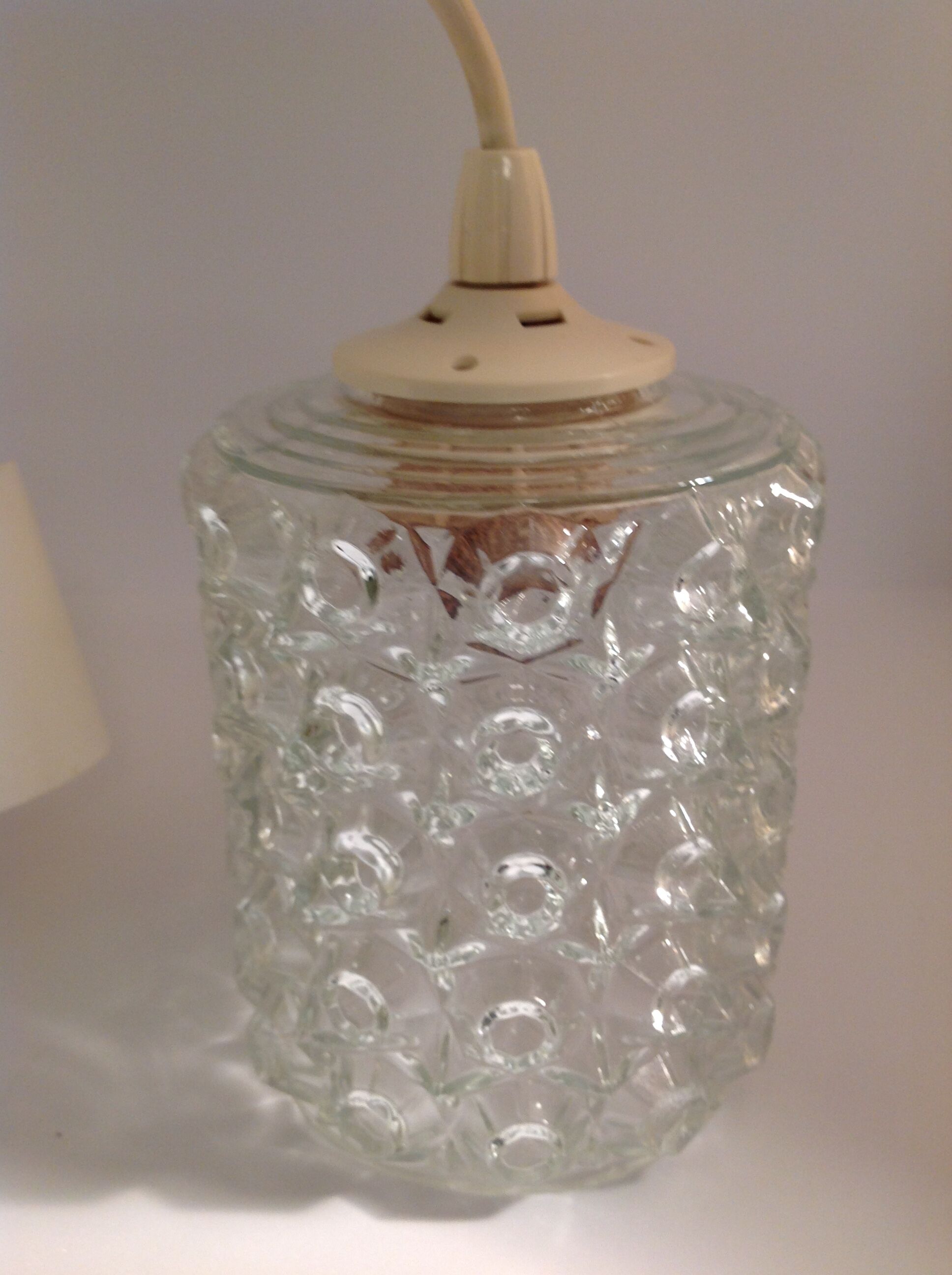 Suspension en verre taillé vintage années 60-70