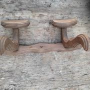 Coat rack patinated wood 2 hooks old dp 0722106