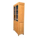 Parisian glass cabinet in solid raw oak, 1950
