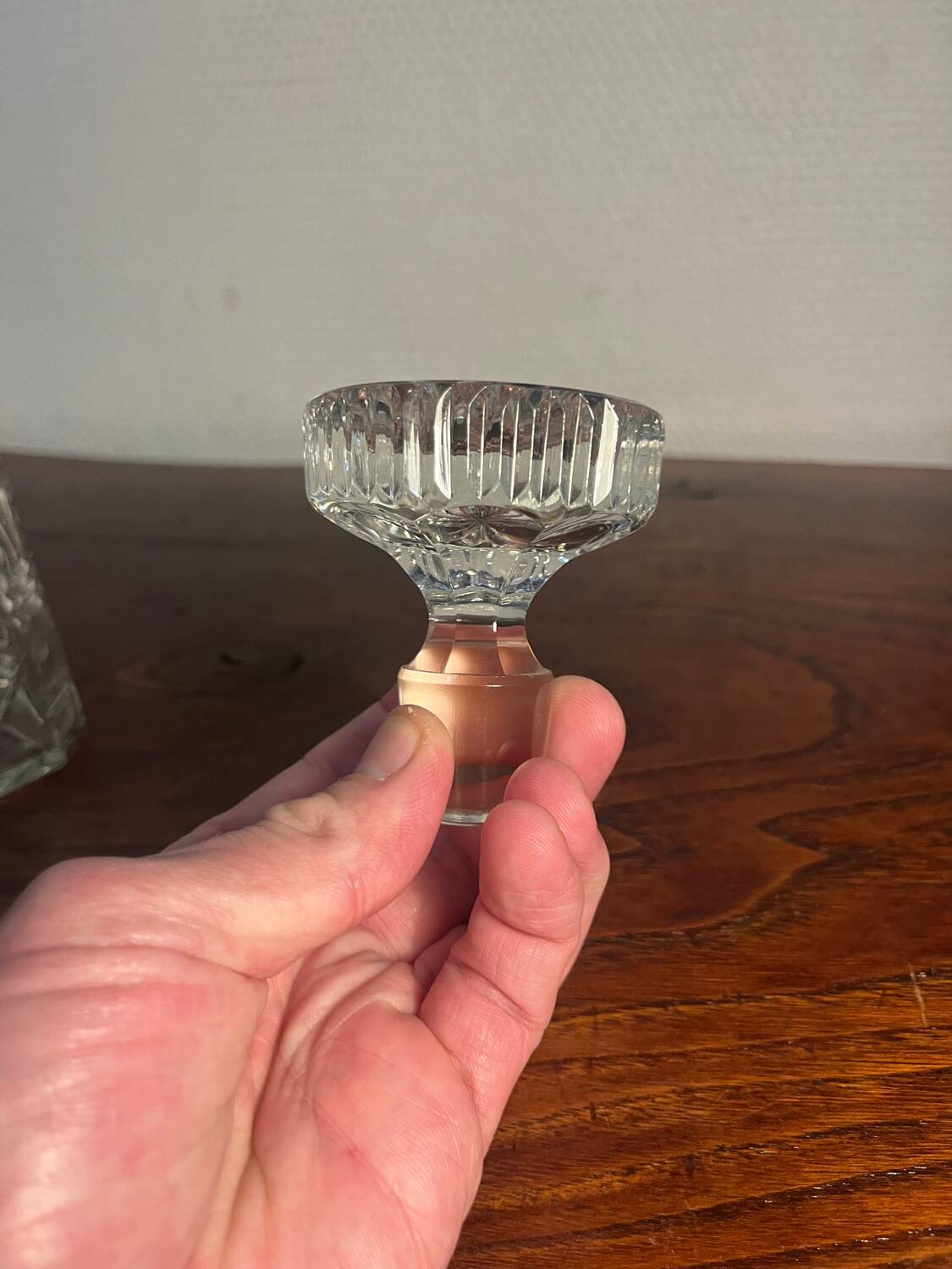 Rectangular carafe in cut glass, Bohemian crystal style