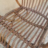 Pair of vintage rattan egg armchairs from the 60s