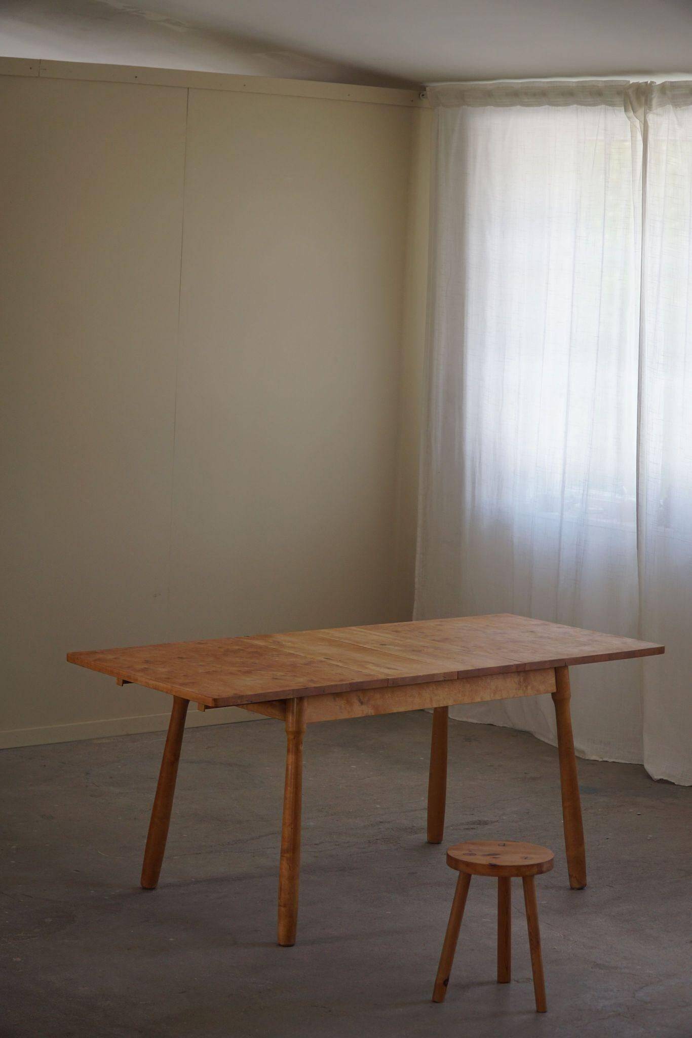 Modern Danish birch desk/dining table attributed to Philip Arctander, 1940s.