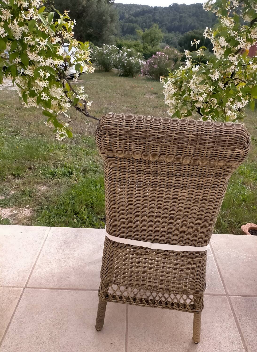 Wicker and rattan chair
