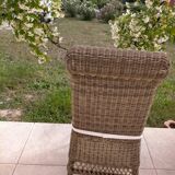 Chaise en osier et rotin