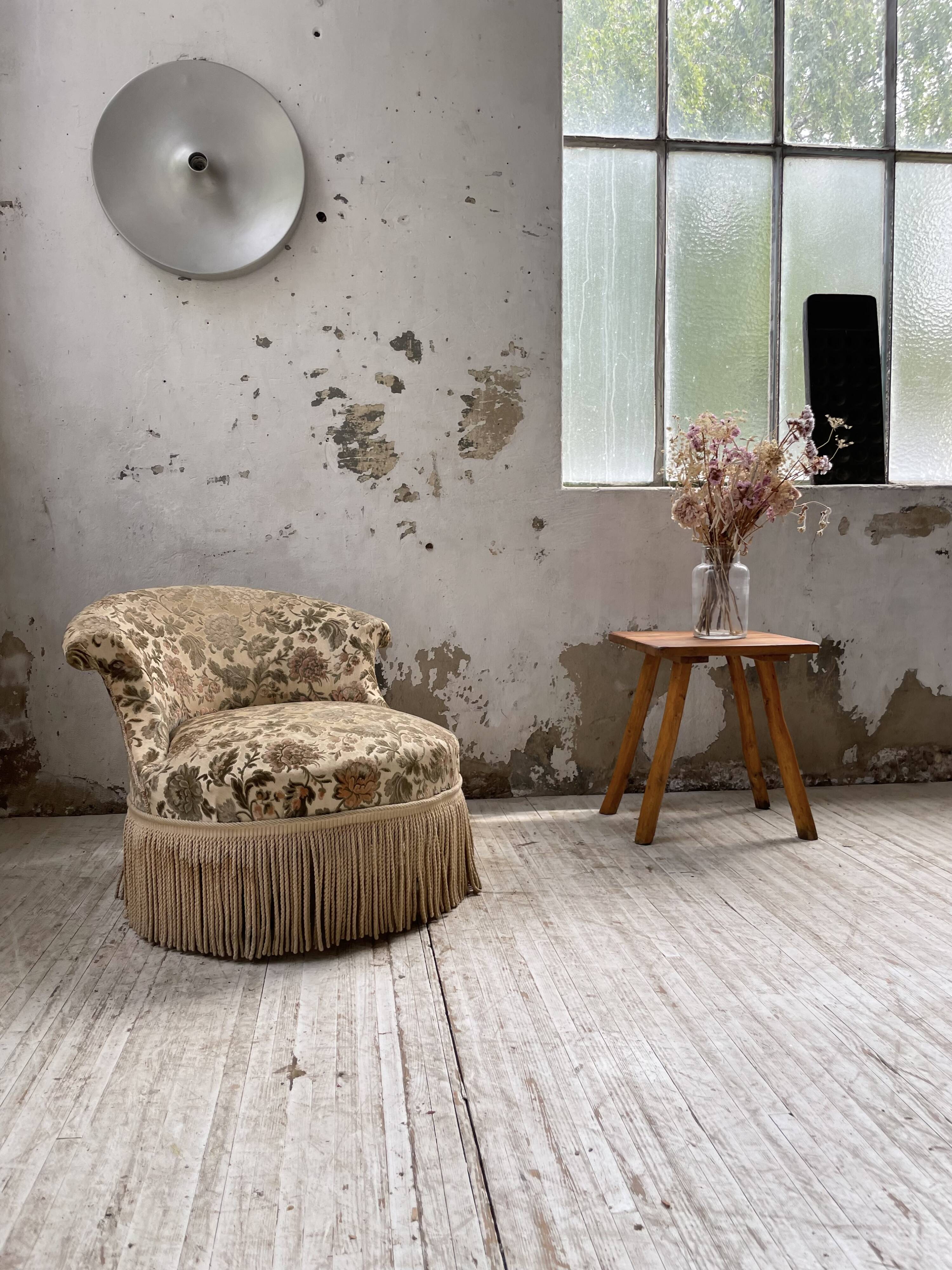 Fauteuil napoléon fleuri XIXème